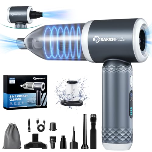 SakerPlus Mini Vacuum Cleaner, 3 in 1 Cordless Handheld...