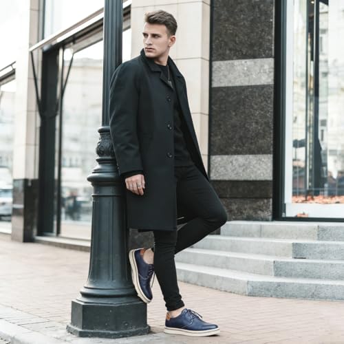 Image of Mens Derby Shoes Casual Lace Up Dress Shoes Lightweight Synthetic Leather Work Shoes with Non Slip Rubber Sole