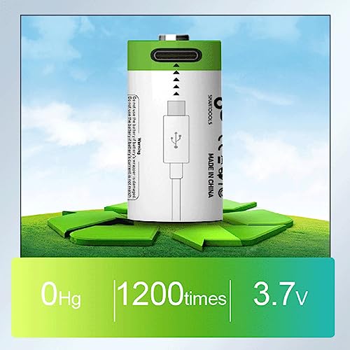 Lankoo Usb Cr2 Lithium Ion Rechargeable Battery, High Capacity 3.7V 300Mah Rechargeable Rcr2 Cr15H270 15270 Battery, 1.5 H Fast Charge, 1200 Cycle With Type C Port Cable, Constant Output,4-Pack #TOP3