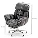 Bürostuhl Ergonomisch mit Fußstütze, Komfort im Sofa-Stil, Weiche Armlehnen, Strapazierfähiges Kunstleder, Rückenlehne mit 5 Positionen, Höhenverstellbar，Gaming Stuhl mit Rollen, Chefsessel Schwarz