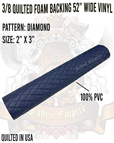 Premium Vinyl Quilted Foam Upholstery Fabric - 52" Wide, 3/8" Thick, Durable for Automotive, Furniture & Marine Projects (Blue with Black Threading) 7 Premium Vinyl Quilted Foam Upholstery Fabric - 52" Wide, 3/8" Thick, Durable for Automotive, Furniture & Marine Projects (Blue with Black Threading) - Image 6