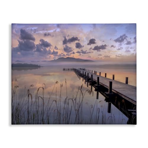 Stupell Industries Misty Lake Dock Sunset, 24 x 30 Inch Canvas Wall Art