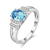 Uloveido Anillo de Moda para Mujer, Chapado en Oro Blanco, Cristal Ovalado, para niñas, joyería de Boda, Talla 6, 7, 8, 9, Y3310