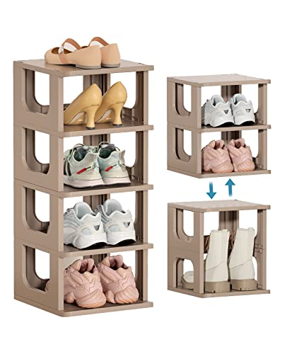HAIXIN Zapatero apilable, Ahorro de Espacio, Plegable de plástico, 5 Niveles para Dormitorio, Pasillo, Entrada, recibidor