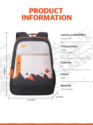 Image of Wildcraft Outlander 40 Laptop Backpack With RainCover for Man & Women,40L Ideal bags for men Office use /School /College Boys and Girls, 3 Compartment Bag