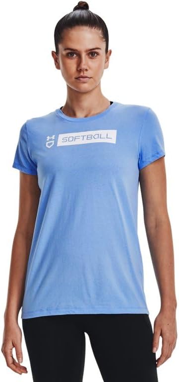 Under Armour Womens Softball Bar Short Sleeve T-Shirt - Quick-Drying Cotton Blend