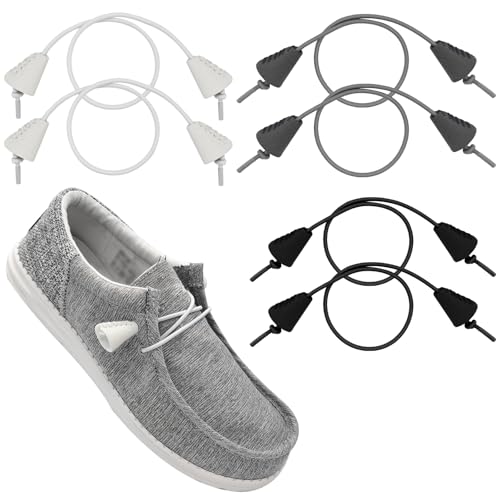 UamGlsob 3 Pairs Elastic Shoe Laces for Hey Dude Shoes