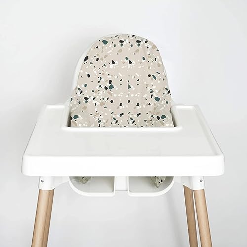 Image of Nibble and Rest IKEA Highchair Cushion Cover for Inflatable Cushion, Compatible for IKEA Antilop Highchair Accessories, Stain-Proof&Wipeable Cushion Cover(Cushion NOT Included) (earthyterrazzo)