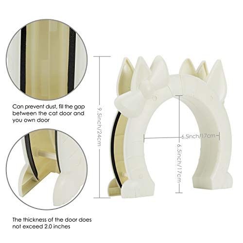Slowton Cat Door, Pet Door for Cats Interior Door 2 Way Kitty Hole Shape Pass Fits Hollow Core Glass Solid Door for Cats… - Image 6
