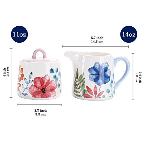 Bico Flower Carnival Ceramic Sugar And Cream Set, Dishwasher Safe #TOP1