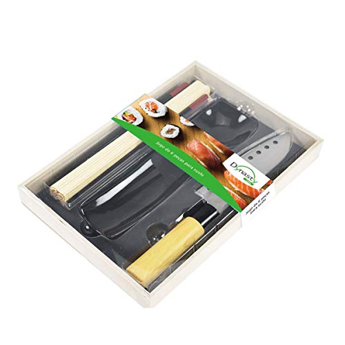 Jogo de 6 pecas para sushi em bambu
