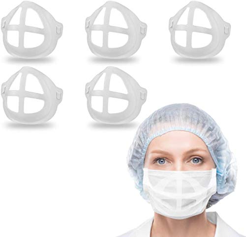 Mask Bracket, 3D Silicone Face Mask Bracket, Inner Support Frame for Comfortable Wearing by Creating More Space, Cool Lipstick Protection Stand（5PCS)