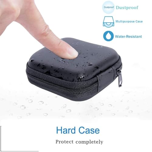 Image of Sounce Universal Shockproof Headphone Case - Semi-Rigid Polypropylene Shell with 1680D Nylon Exterior, Compact Carrying Pouch for Earphones, USB Cables, Flash Drives & Accessories (Black)