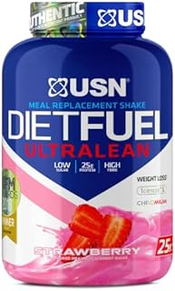 USN Diet Fuel UltraLean Strawberry 1KG: Meal Replacement Shake, Diet Protein Powders for Weight Control and Lean Muscle Development