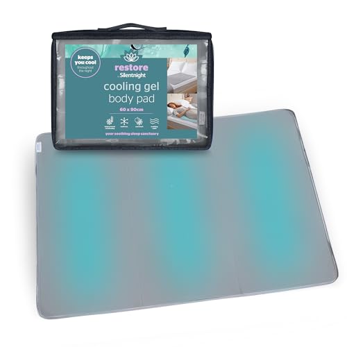Silentnight Restore Cooling Gel Mattress Pad - Helps Absorb Body Heat Prevent Overheating - Improve Sleep Quality for Night Sweats Hot Flushes Menopause - Cool Mat for Bed Sofa Car Travelling 60x90cm