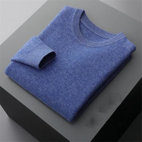 Men’S Round Neck Loose Pullover Sweater Thick Warm Long Sleeve Knitted Autumn Winter Casual Solid Color Top2