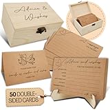 Baby Shower Advice Cards for Parents To Be - 50 pcs Double Sided Wishes Cards with Box - Wishes for Baby Shower Decoration Fun Baby Time Capsule Prediction Game Ideas Well Wishes for Mommy To Be