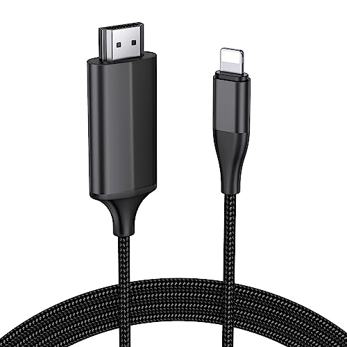 lulaven HDMI-Kabel für iPhone,2,0 m HDMI-Konverterkabel,HDMI-Verbindungskabel,iPhone/Pad/Pod zu TV/Monitor/Projektor,Kompatibel mit iPhone14, 13, 12, 11, YouTube-TV-Ausgang,HD1080P,Plug and Play