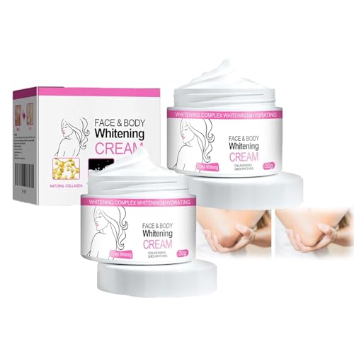 Aufhellungscreme,Aufhellungs-Creme,Whitening Cream,Aufhellende Feuchtigkeitscreme für Gesicht und Körper,Aufhellende Körpercreme,Körperpflege-Creme für die Achselhöhlen (2PC, 50g)