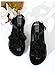 GORGLITTER Women's 3D Flower Sandals Dressy Cute Summer Vacation Boho Ankle Strap Open Toe Slides Shoes 2026 Black 8.5