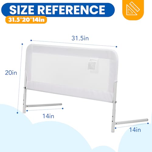 FURWEY Bed Rail for Toddlers 31.5inch Toddler Bed Rails for Twin, Full, King and Queen Beds Swing Down Child Safety Side Railing Guards for Kids(31.5\" x 20\")