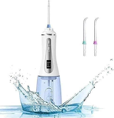 Miniatura 5 de Irrigador dental de agua, intensidad ajustable, impermeable, 10.8 onzas líquidas, tanque desmontable, recargable, para limpiar los dientes