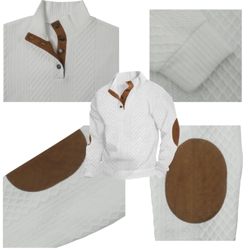 Dudlle Men's Cashmere Sweaters, Men's Outdoor Casual Cable Knit Pullover Sweaters, Vintage Pullover Collar Sweater3