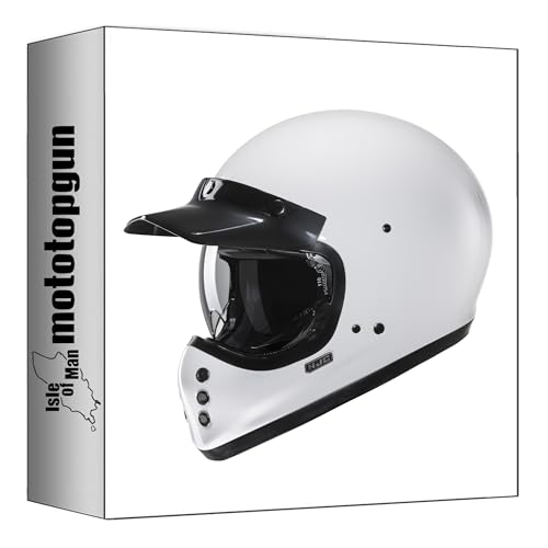 Casque intégral HJC V60 blanc XS, l'élégance rétro alliée à la sécurité moderne