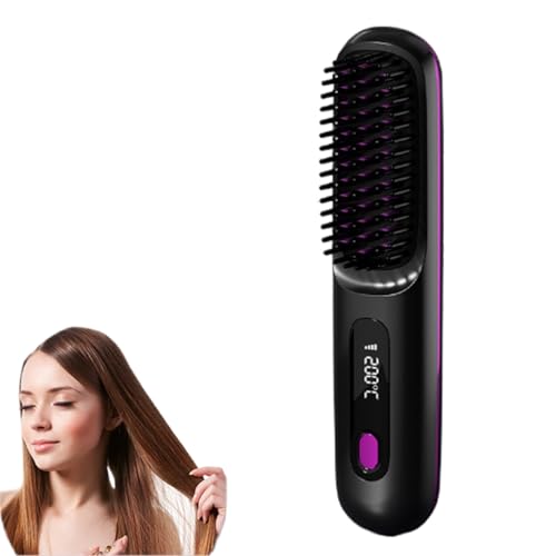 Cepillo Alisador de Pelo Portátil Inalámbrico con Display LED miniatura 1