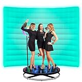 Wellcomer 12ft Color-Changing Inflatable Wall – Light-Up Curved Shaped Photo Booth Wall with Built-in Blower for Photo Backdrop, Event Exhibition & Parties-1 PC