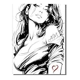 5D Diamond Painting, Abstracto Mujer Pintura de Diamante, Cuadrado Taladro Completo DIY Diamante Painting, Gemas Artesanía kit de Arte de Mosaico, Ideal Principiantes Niños Regalos 80x100 cm SYLF876