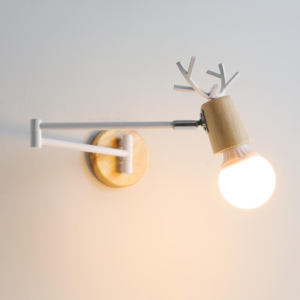 SXECAEPS Wall Lamps Sconces Light Indoor Led 9w 3000k Warm White Adjustable Swing Arm Retro Industrial Metal Decorative Sconce Lamp for Living Room(B)