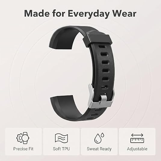 1Pc Black Replacement Wristbands, Adjustable Wristbands, Bracelet Accessories, Replacement Bands, Fitness Tracker for ID115Plus HR Smart Watch Straps