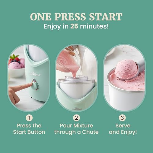 Image of Elite Gourmet EIM263M 2Qt Automatic Ice Cream Maker, Electric Homemade Ice Cream, Gelato, Frozen Yogurt & Sorbet Machine with Double-Insulated Freezer Bowl, One-Touch Operation, Includes Recipe Book