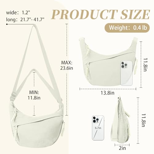 Nylon Crescent Crossbody Bag Hobo Bag for Women Men, Small Dumpling Shoulder bag with Adjustable Strap, Casual Sling Bag2