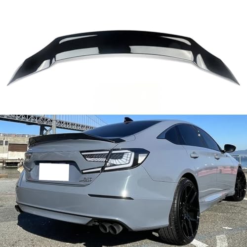 sosega Rear Trunk Wing Spoiler Glossy Black Compatible with Honda Accord 2018-2022 R Style Duckbill Highkick Trunk Lid Spoiler Wing