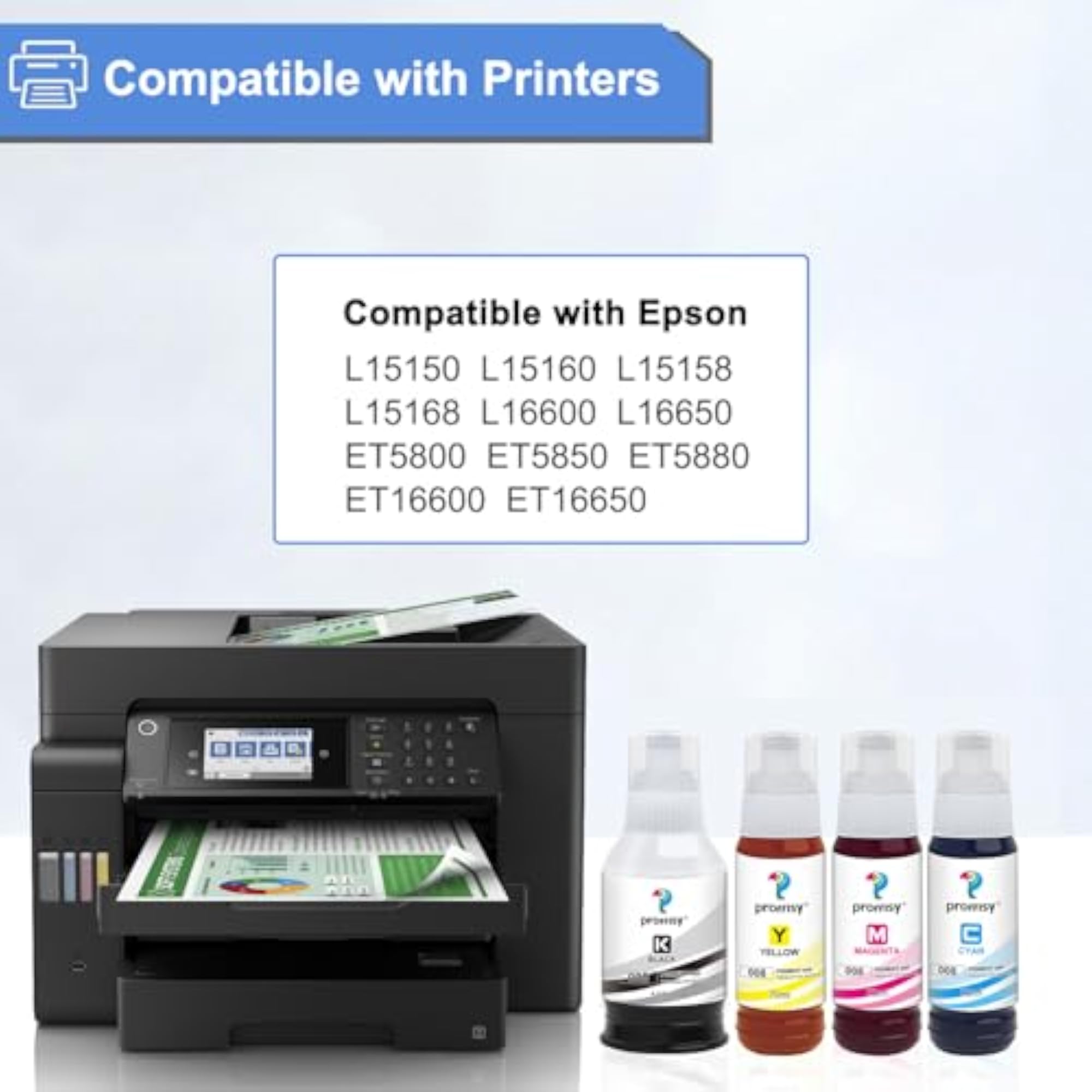 008 Ink Refill Pigment Ink, 4 Colors, High Yield