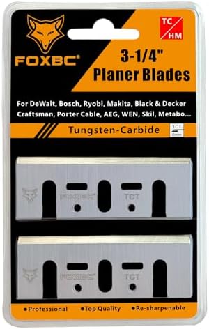 FOXBC 3-1/4 Inch 82mm TCT Carbide Planer Blades Replacement for Makita 1900B, KP0810, KP0800K, DeWalt D26676, DW6655, DW680, Bosch 1594 PA1205, Ryobi and Most Hand-Held Planer