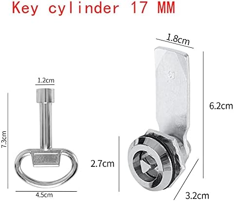 Door Lock Barrel,Cylinder hasp Lock, Cabinet Lock Universal Cam Cylinder Locks Door Cabinet Mailbox Drawer Locker Zinc Alloy Security Lock with Key Furniture Hardware Accessorie