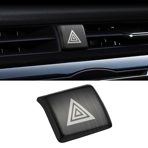 TOMALL Hazard Warning Light Button Cover Compatible with Toyota Camry 2018-2020 Stainless Steel Emergency Switch Frame Trim Car Center Console Air Vent Warning Light Push Button Cover (Black Brushed)