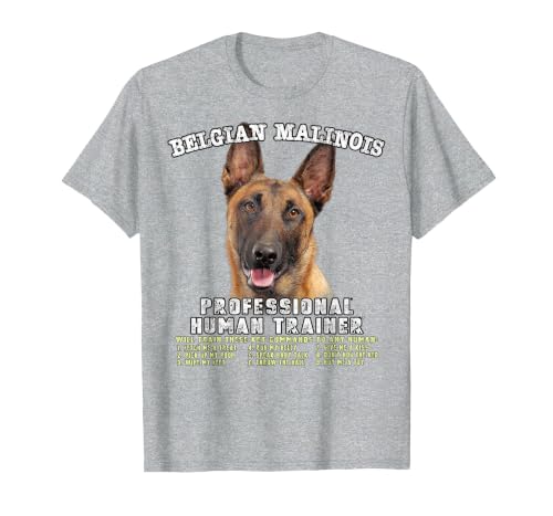 Belgian Malinois Dog Professional Human Trainer T-Shirt, Men, Heather Grey, Large