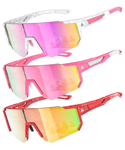 Image of Kids Sunglasses Youth Baseball Softball Sunglasses for Girls Boys Age 4-14 UV Protection Sports Kids 3 Pack