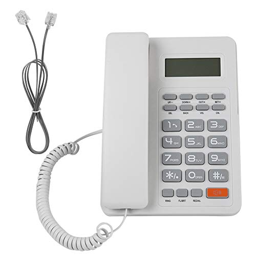 Teléfono de línea con cable para escritorio blanco miniatura 1