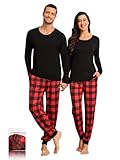 YOPUGEE Conjunto de pijama a cuadros a juego para parejas, Large