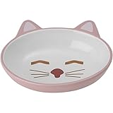 petrageous 70658 oval frisky kitty stoneware cat bowl 5 5 inch wide and 1 5 inch tall saucer with 5 3 ounce capacity and dishwasher safe is great for cats pink