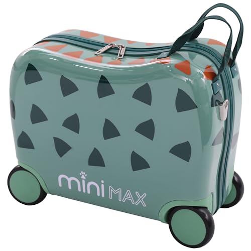 Aerolite MiniMax - Maleta para niños con Ruedas EasyJet de 45 x 36 x 20 cm, tamaño máximo de Equipaje de Mano con Ruedas, 29 L (Dinosaurio)