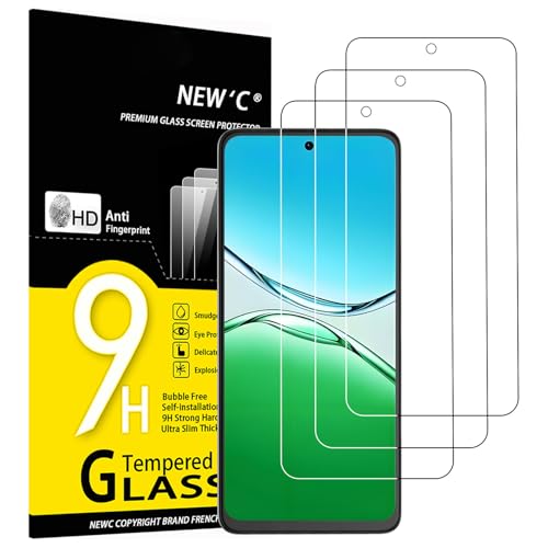 NEW'C 3 Piezas, Protector Pantalla para OPPO A5 5G/4G, Cristal templado Antiarañazos, Antihuellas, Sin Burbujas, Dureza 9H, 0.33 mm Ultra Transparente, Ultra Resistente