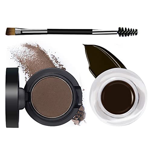 Verdant Touch Brochas para cejas en polvo 2 en 1, kit de polvo para plantillas de cejas con brochas moldeadoras, impermeables, juego de maquillaje 05