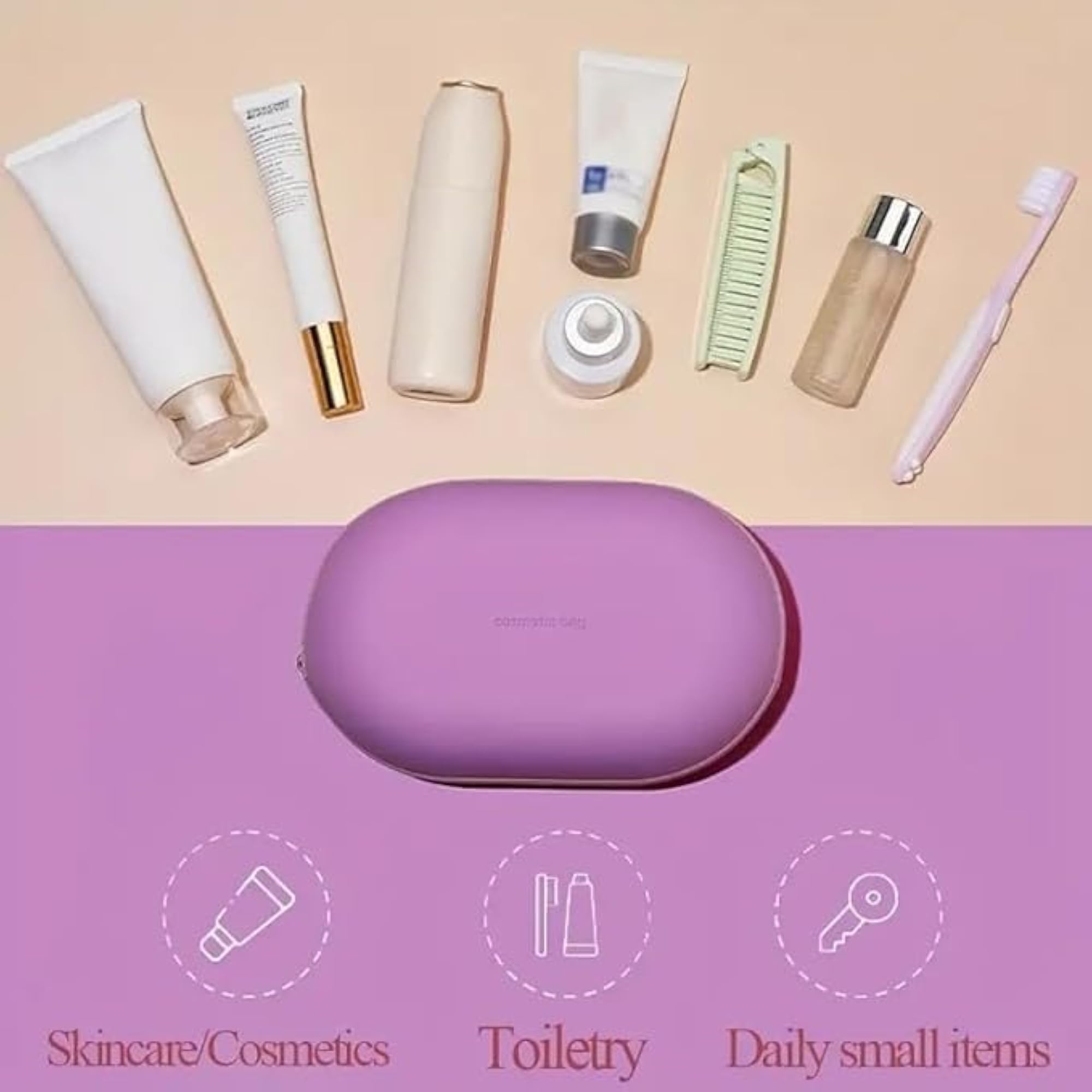Makeup Organizer Box with Trays, Leather Cosmetic Case