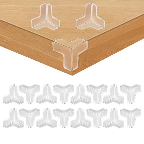 Image of 16 Corner Protector Baby, T-Shape Table Protectors for Baby Corner Protector Guards Clear Corner Protectors for Furniture Corner Protectors Corner Guards Baby Proof Corner Covers Baby Safety